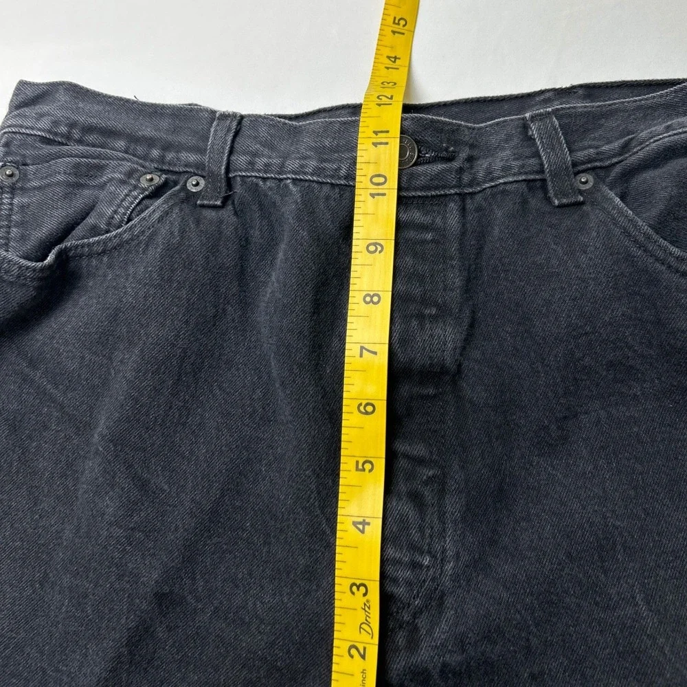 Levis Men 501 Original Fit Button Fly Straight Leg Jeans Size 38x28 Black Cotton